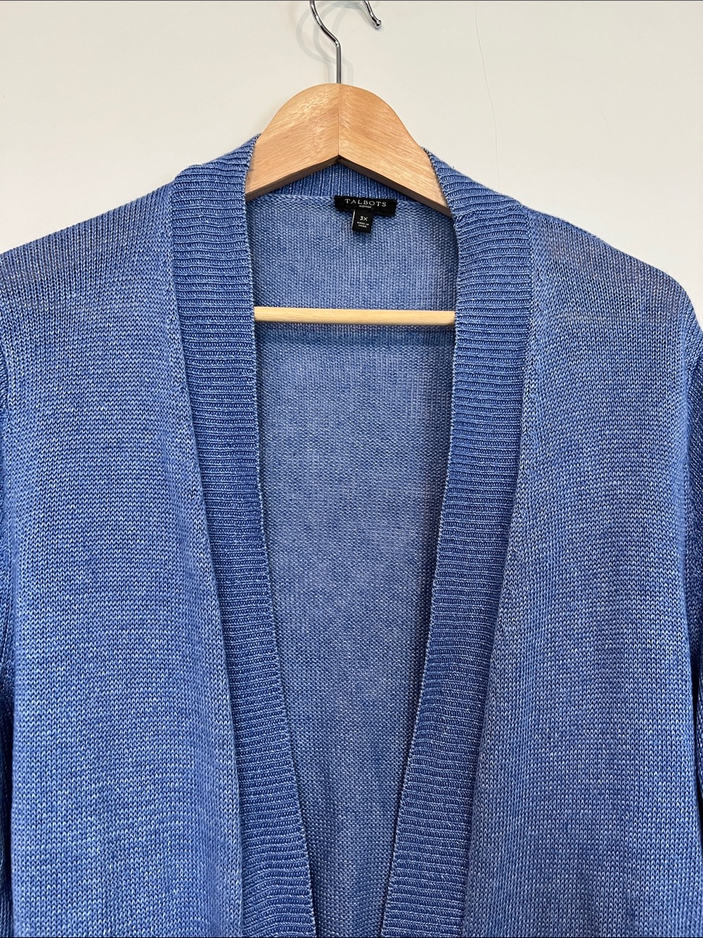 Talbots Linen Open Cardigan in Blue Size 3X - Picture 4 of 6